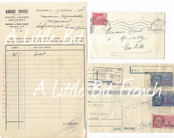 Digital Download Vintage French Receipts
