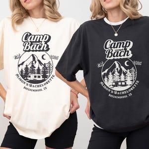 Custom Camp Bach Shirts, Mountain Trailer Bride Shirts, Comfort Colors Bachelorette Shirts, Outdoor Bride Trip Shirts, Camping Trip Shirts