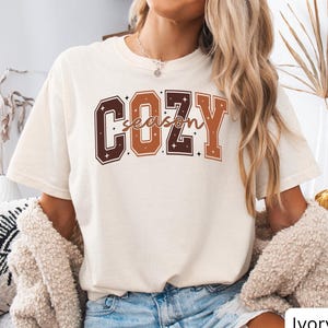 Cozy Season Shirt,Fall Vibes Tee,Cute Autumn Graphic Shirt,Retro Fall Shirt,Comfy Pumpkin Season Tee,Coffee Lover Fall Shirt