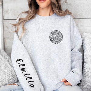 Custom Sleeve Name Volleyball Sweatshirt,Personalized Volleyball Shirt,Volleyball Player Gift,High School Volleyball Tee,College Volleyball