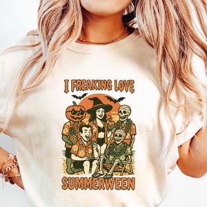I Freaking Love Summerween Shirt,Cute Spooky Summer Shirt,Retro Halloween Shirt,Hot Ghoul Summer Tee,Summerween Vibes Shirt