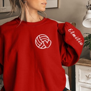 Personalized Volleyball Sweatshirt,Custom Name Sweatshirt,High School Volleyball,Volleyball Player Gift,Sleeve Print Sweatshirt,Custom Gift