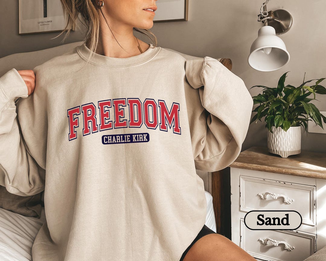 T-shirt Manches Longues Turning Point USA Charlie Kirk - Message Politique Patriotique, Neuf