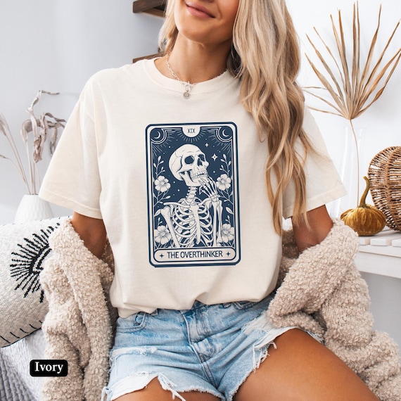The Overthinker Tarot Shirt, Funny Anxiety Shirt, Comfort Colors Shirt, Dark Aesthetic Shirt, Introvert Humor Tee, Overthinking Club Shirt
