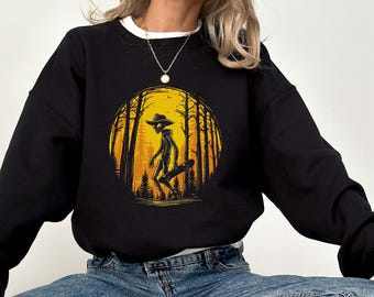 Alien Bigfoot Shirt,Hiking Cryptid Tee,Forest Monster T-Shirt,Funny Sasquatch Shirt,Campfire Night Shirt,Hiker Graphic Tee