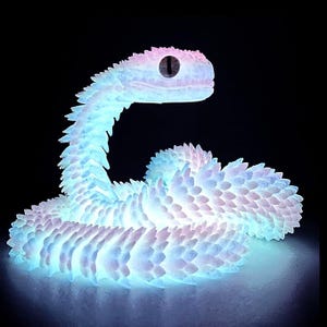 Flexible 3D Printed Snake Fidget Toy, Desk Pet Decor, 24in