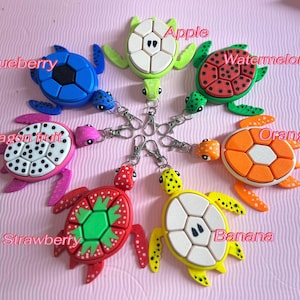 Fruit Turtle Fidget Clicker Keychain: Sensory Autism ADHD Anxiety Relief