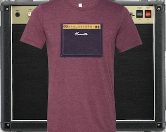 Knoxville Tennesee Guitar Amp t shirt maroon