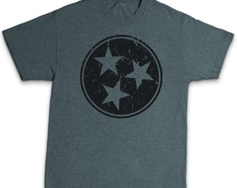 Tennessee tri star heather gray tee, black print