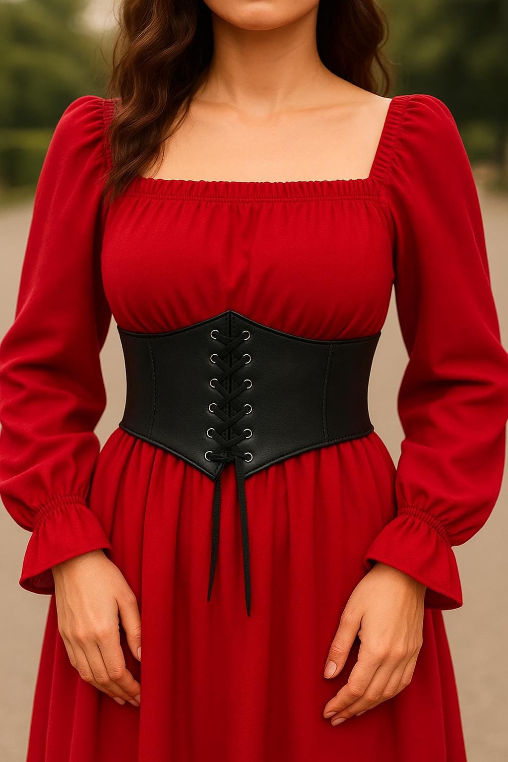 Handmade Leather Corset Belt for Women - Wide Cincher  display picture 1