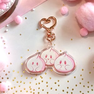 Kawaii Baby Mochi Keychain | 2.5" Acrylic Glitter Charm