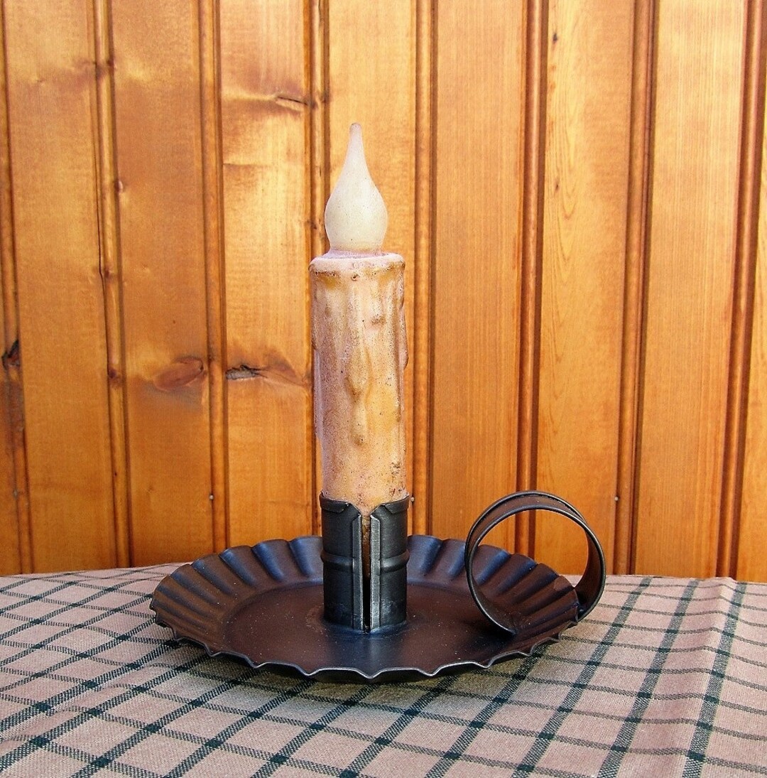 Valley Candle Holder Antique Tin Finish Tin Candle Holder