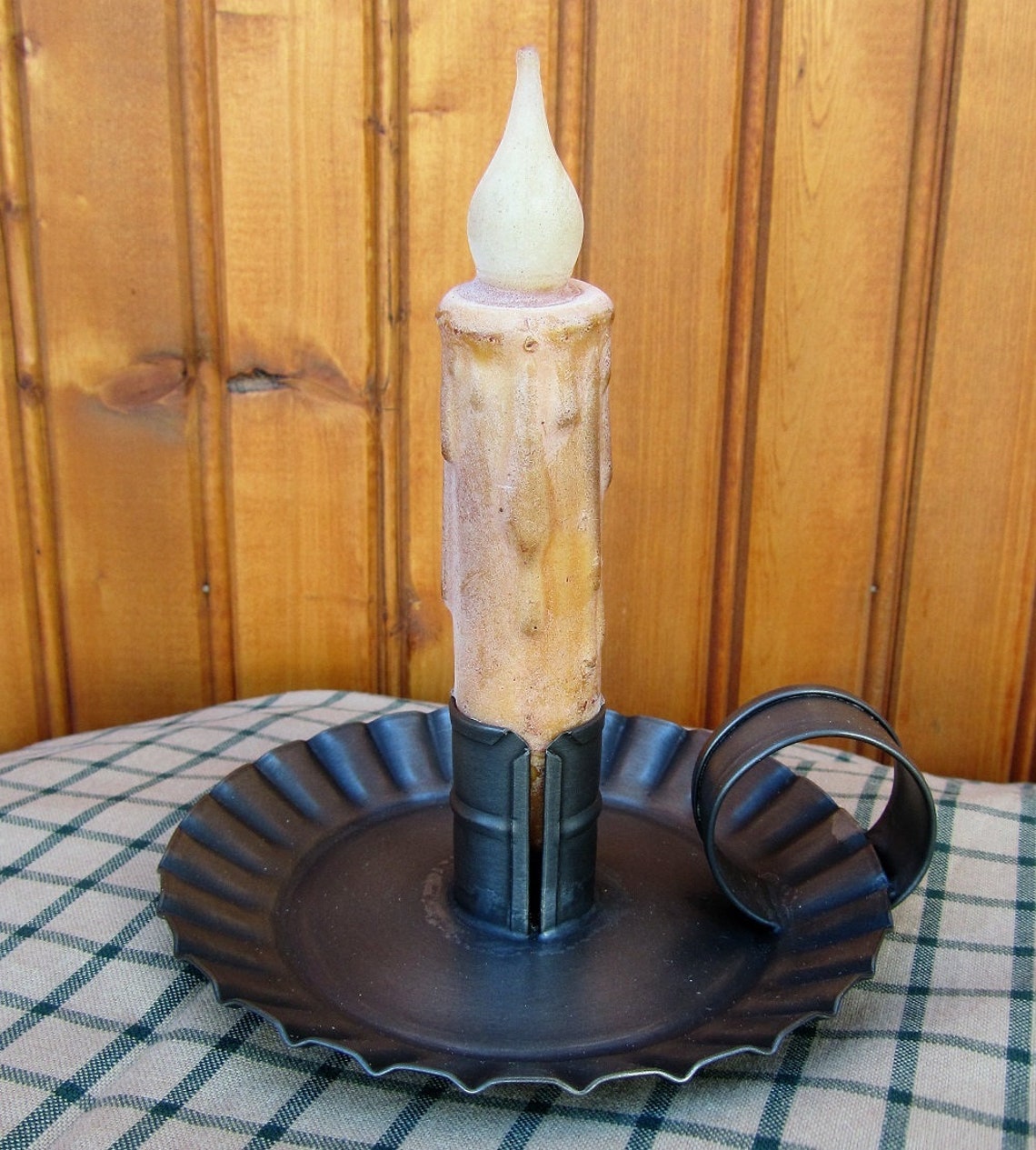 Valley candle holder Antique tin finish tin candle Etsy