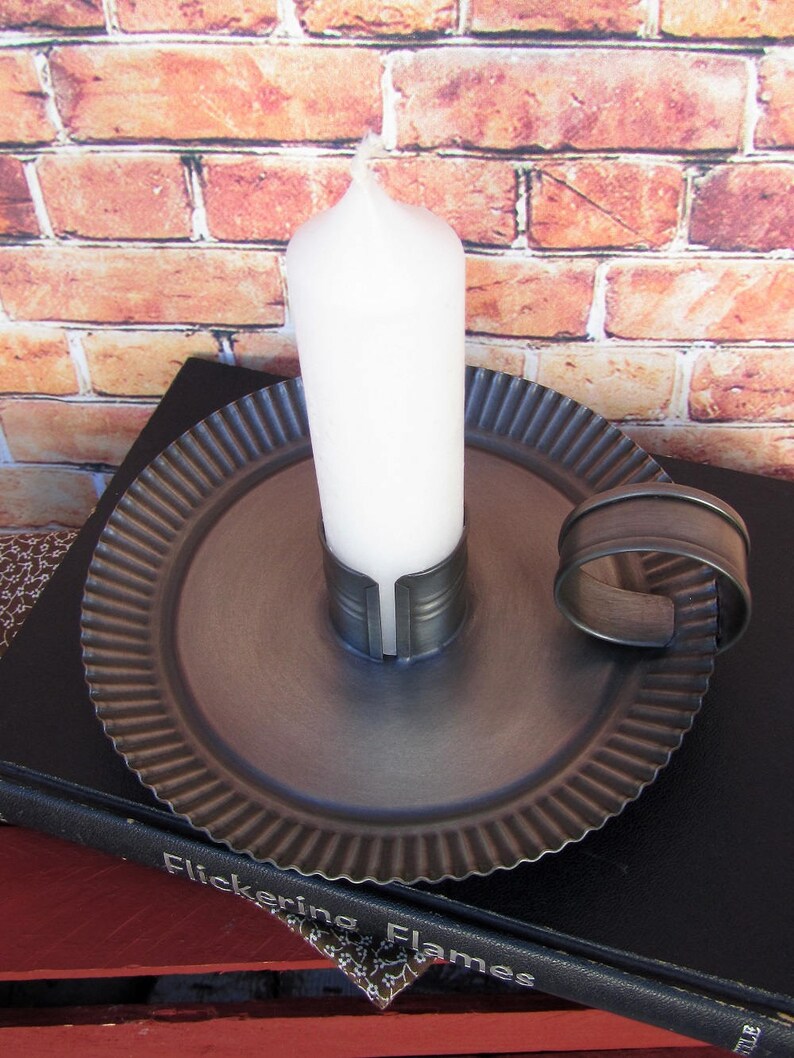Wagontown Candle Holder Antique Tin Finish Tin Candle Etsy