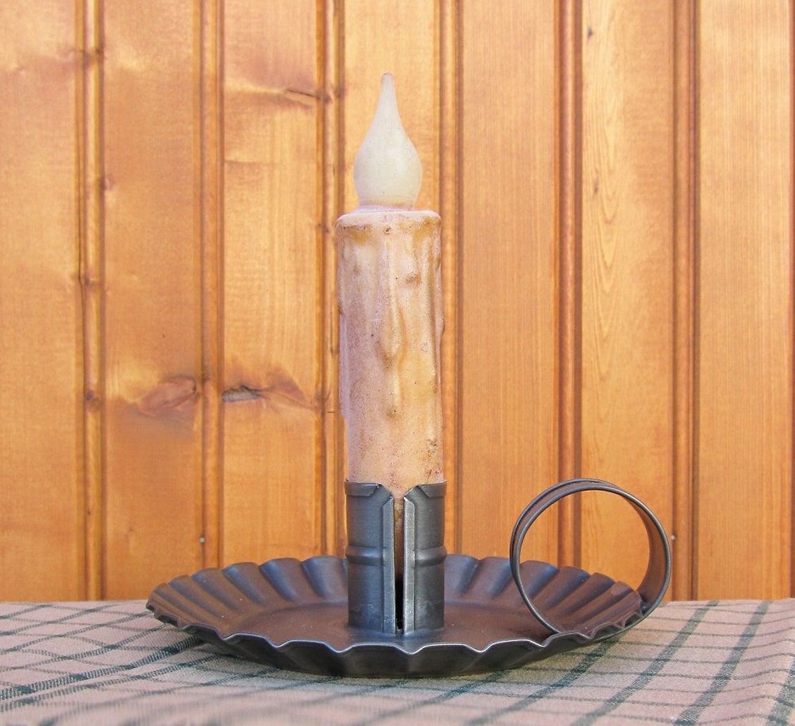Valley candle holder Antique tin finish tin candle Etsy