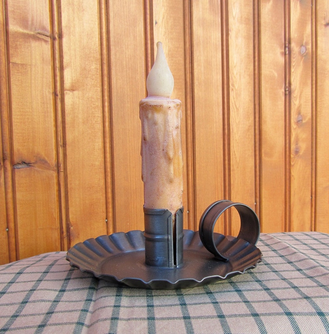 Valley candle holder Antique tin finish tin candle Etsy