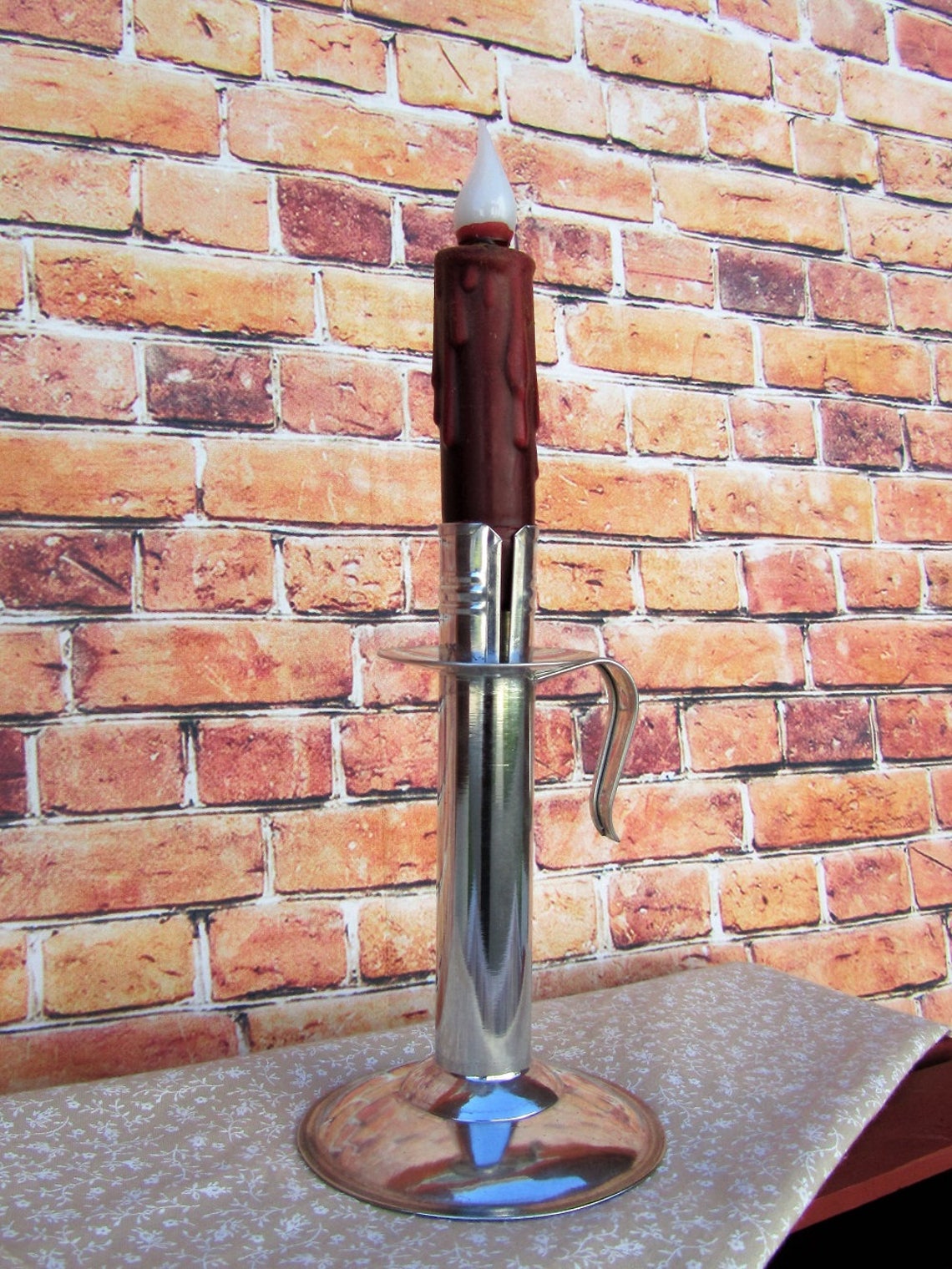 Tinsmiths candle holder Natural tin finish tin candle Etsy