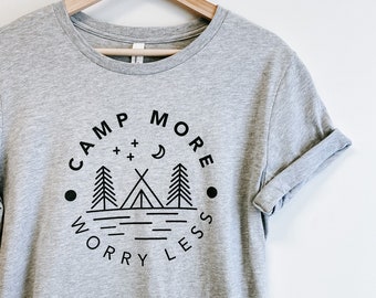 LAST ONE! Camp More Worry Less- Large Bella + Canvas Grey T-Shirt