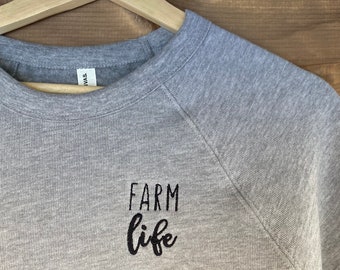 Farm Life Favorite Crewneck -Bella + Canvas Cozy Embroidered Sweater