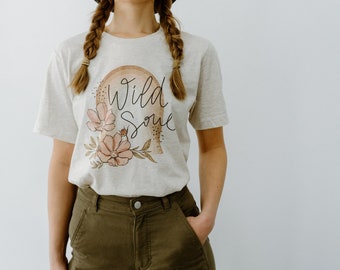 Wild Soul- Bella and Canvas Heather Prism Natural Tee