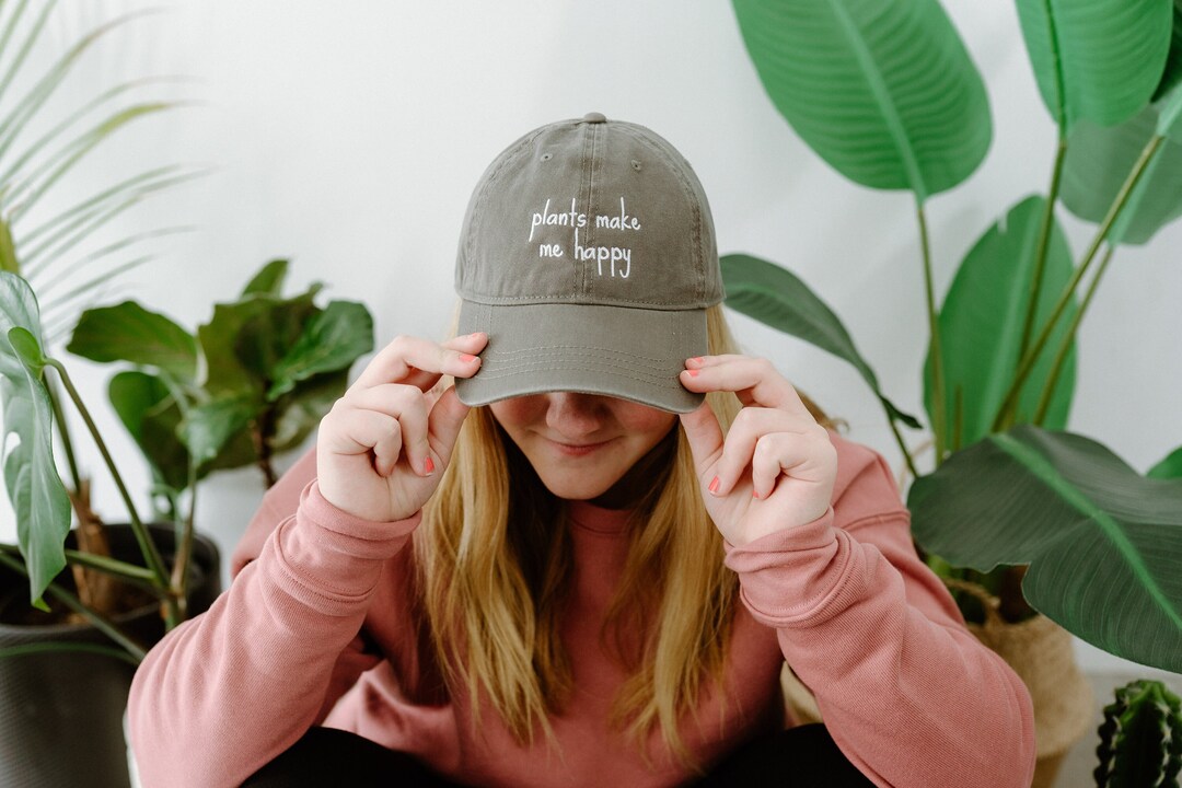 Plants Make Me Happy Dad Hat you Choose Hat Color Etsy