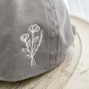 Dad Hat with side Floral Design You choose hat color image 3