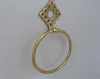 Handcrafted Brass Towel Ring | Vintage Wall-Mounted Towel Holder | Solid Brass Bathroom Hardware | Boho Farmhouse Decor