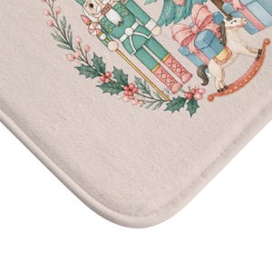Whimsical Nutcracker Ballet Pink Bath Mat | Christmas Gift | Ballerina | 2 Sizes image 2