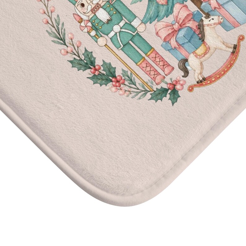 Whimsical Nutcracker Ballet Pink Bath Mat | Christmas Gift | Ballerina | 2 Sizes image 2