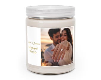 Personalized Candle, Soy Candle with White Lid | Custom Date Label | 7 Scents | Unscented
