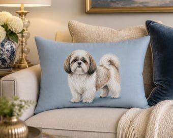 Customizable Pet Watercolor Lumbar Pillow | Personalized Name, Soft Polyester Cover with Insert Included