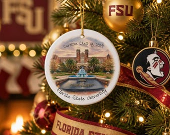 Personalized Florida State University Campus Scene Ornament | Ceramic Ornament