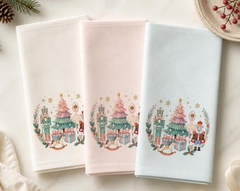 Nutcracker Tea Towels | White, Pink, or Blue  (cotton, or poly)