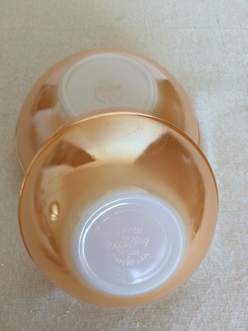 Fire King Peach Lusterware Bowls set of 2