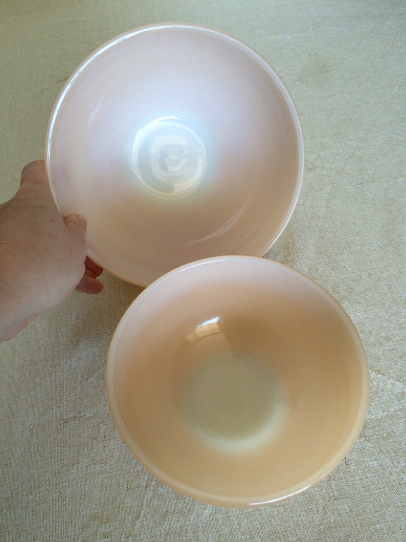 Fire King Peach Lusterware Bowls set of 2