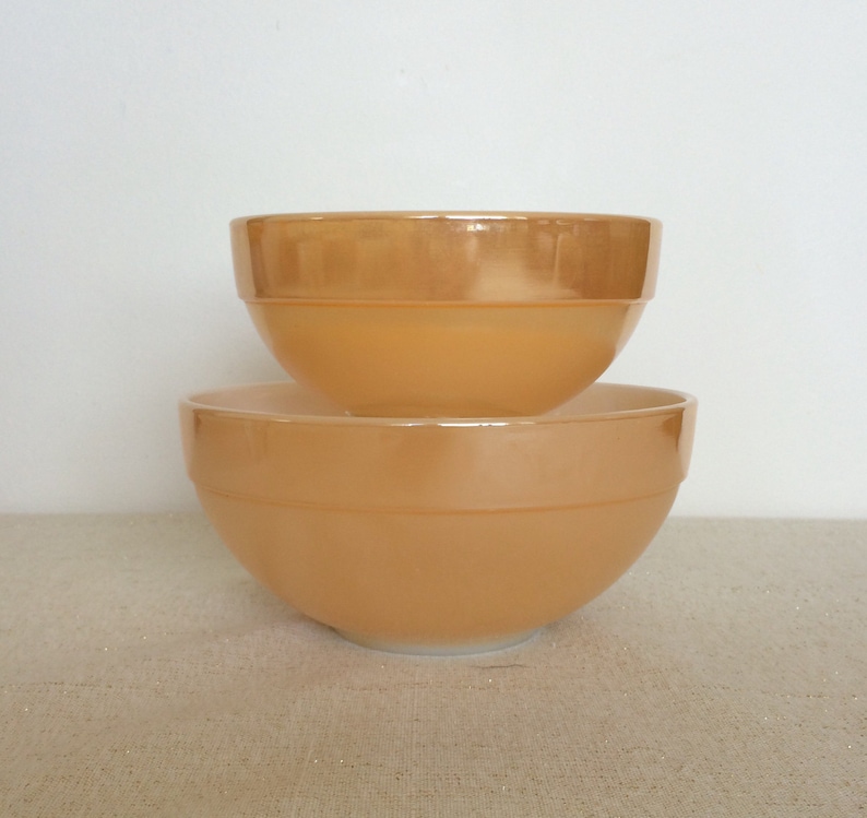 Fire King Peach Lusterware Bowls set of 2