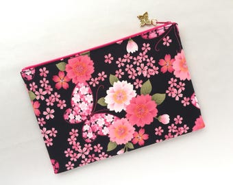 Sakura & Butterfly Zipper Pouch