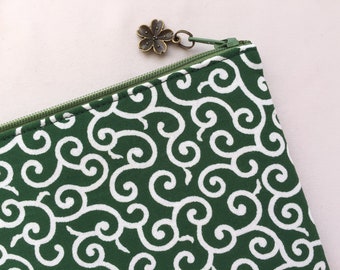 Japanese Traditional Patterned Zipper Pouch / Karakusa / Coin Purse, Pencil Case, or Cosmetic Purse