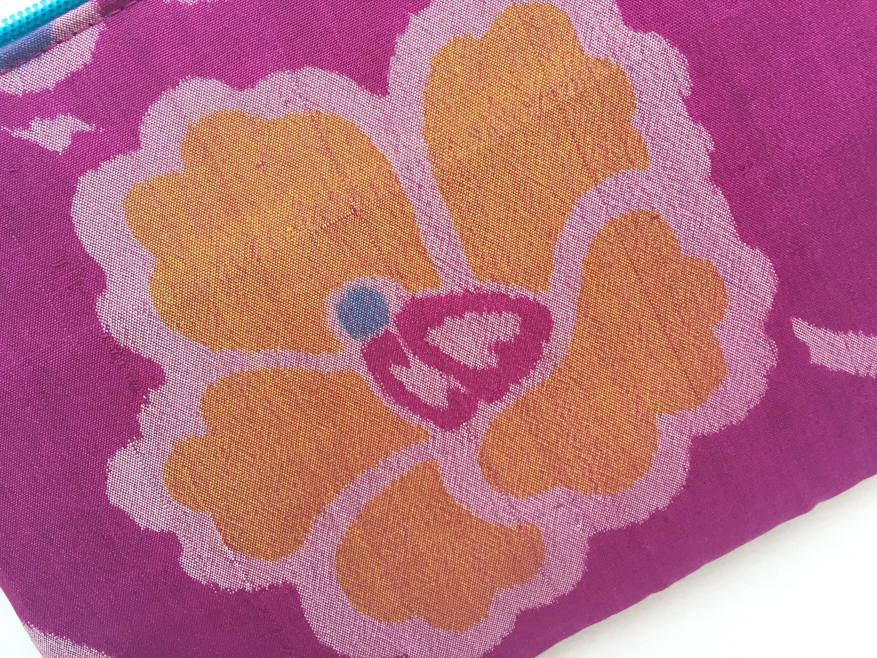 Upcycled Vintage Kimono Zipper Pouch 5”x8” - Camellia - Etsy