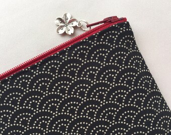 Kimono Zipper Pouch / 3.5”x5” Coin Purse - Sakura and Ume