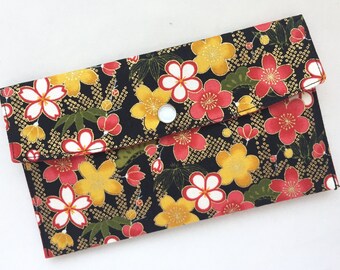 Snapped Pouch - Japanese Traditional Plants - Shochikubai & Sakura - Pine, Bamboo, Plum Blossom, and Cherry Blossom