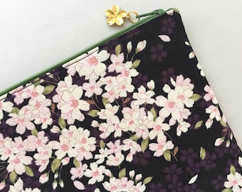 Sakura Zipper Pouch  - Cherry Blossom
