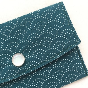 Snapped Pouch - Seigaiha - Japanese Traditional Geometric Pattern - Blue Ocean Wave - Teal