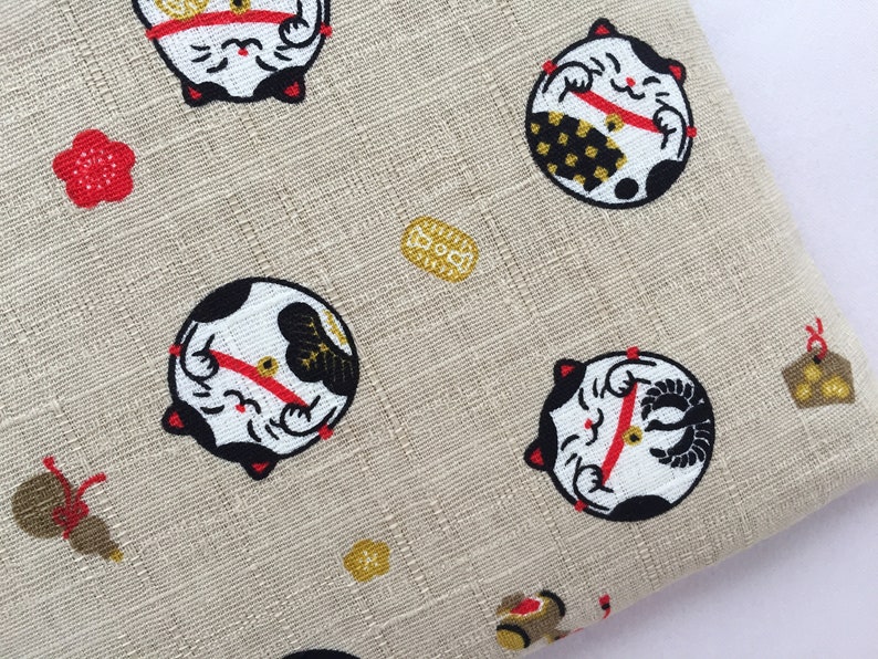 Maneki Neko Zipper Pouch /Coin Purse or Pencil Case Japanese Lucky Cat image 5