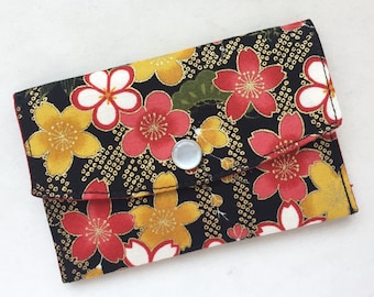 Business Card Case / Gift Card Holder - Japanese Traditional Plants - Shochikubai & Sakura - Pine, Bamboo, Plum Blossom, and Cherry Blossom