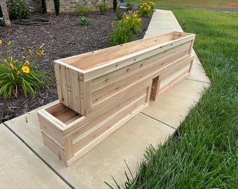 Large Modern Cedar Window Planter Box: Handcrafted Flower Box