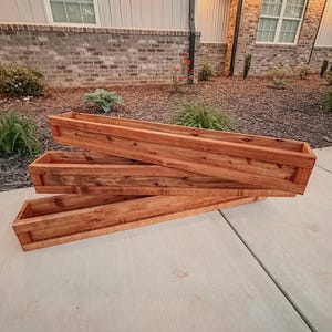 Modern Window Planter Box, Cedar Planter box, Modern Cedar Window Planter Box – Handcrafted Flower Box for Windows, Railings, or Decks