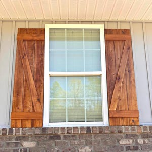 Custom Cedar Board and Batten Shutters: Farmhouse Rustic Style