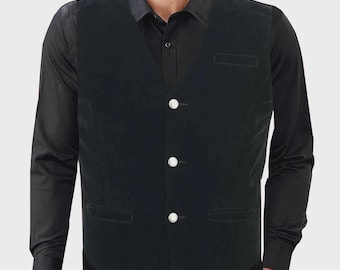 Men’s Black Velvet Vest /Wedding Vest/Prom Vest/ Men&#39;s Vest, Groom Vest, Grooms Men Vest, Groomsmen Vest