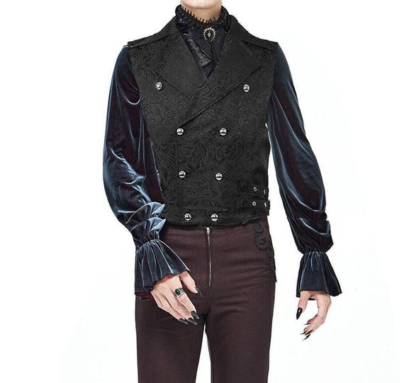 Darkrock Women's Double Breasted GOVERNOR Vest Waistcoat VTG Brocade...